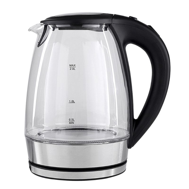 

2L Electric Glass Kettle 2000W Fast Boiling Coffee Pot with Blue LED Light