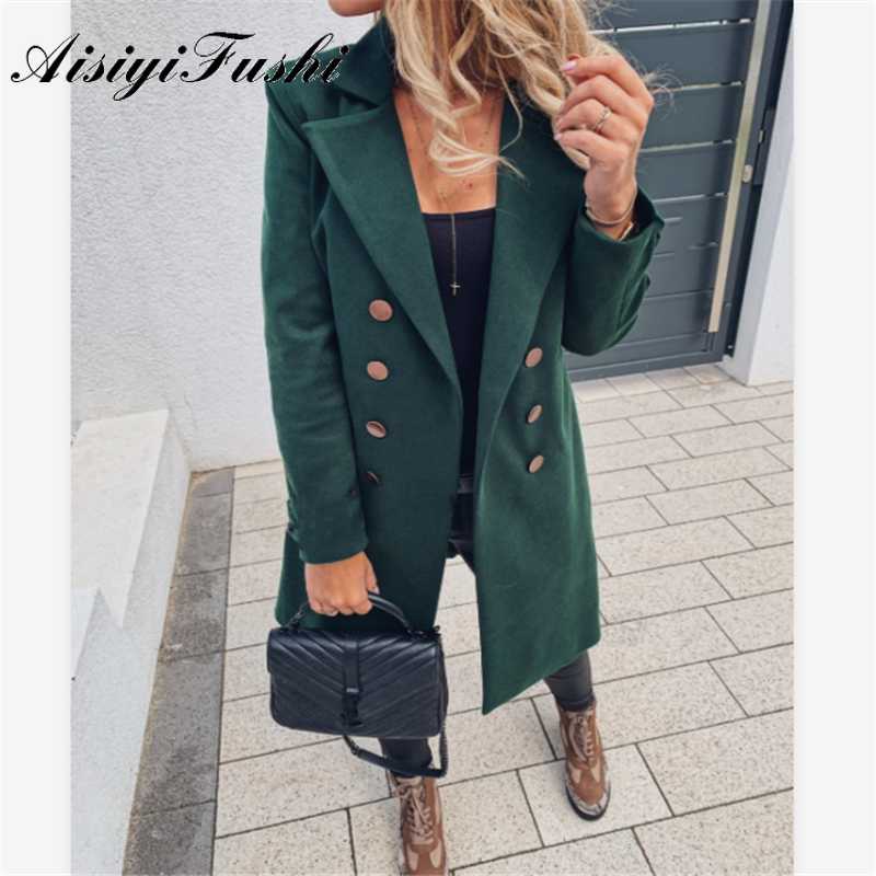

Winter Coats and Jackets Women Parka Double Breasted Long Coat Korean Elegant Vintage Female Plus Size Warm Black Blazer Jacket