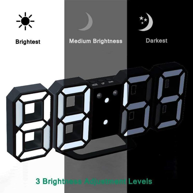 

Modern Wall Clock Timer 3D LED Digital Wall Clock Temperature
