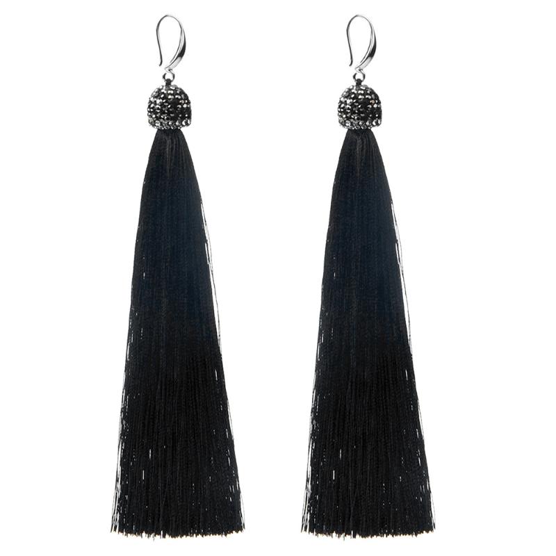

14CM 16CM Ethnic Exaggerated Long Earrings Natural Stone Rhinestone Drop Hanging Tassel Earrings Women Girl Boho Jewelry