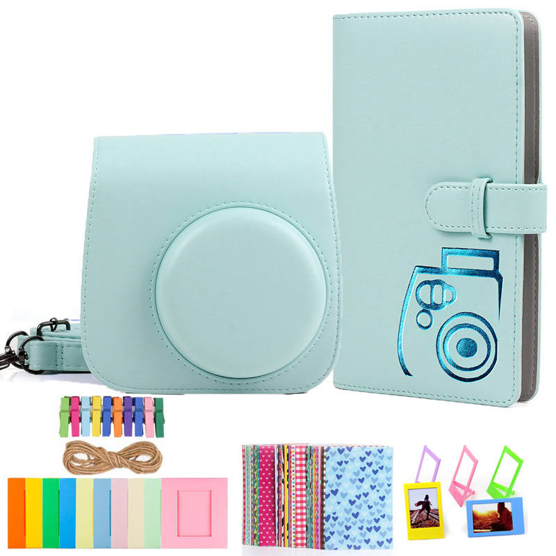 

Instax Mini 9 Camera Accessories Bundle with Case/96 Photos /10 Hanging Photo Frame/5 Table Frames/20pcs Stickers