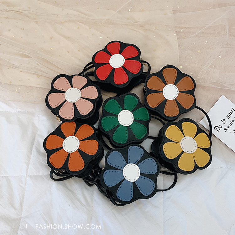 

Cute Flower Style Girls Messenger Bag PU Leather 7 Colors Lovely Flower Children Bags Coin Bag Girls Bag M072