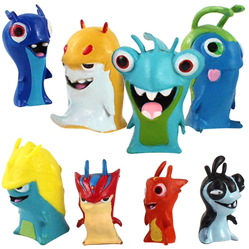 

8pcs/set Cartoon Anime Action Figures Toy Mini Slugterra Anime Figures Doll For Children Kids Birthday Gifts