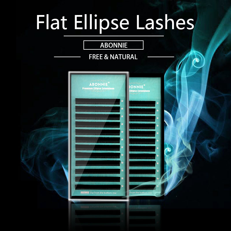 

Abonnie flat ellipse lashes individual volume lashes false eyelash extension black handmade eyelashes