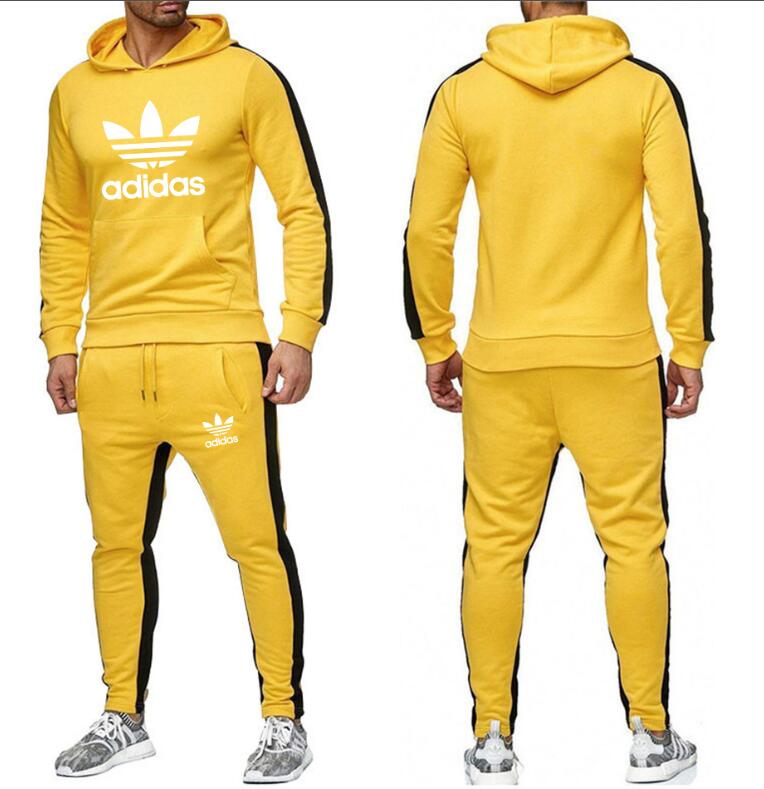 yellow adidas jogging suit