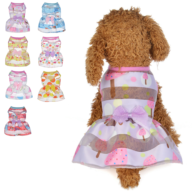 

New Fashion Cute Spring And Summer Sweet Puppy Dog Princess Skirt Pet Dog Dress Puppy Wedding Costumes For Colorful Dress, Pink