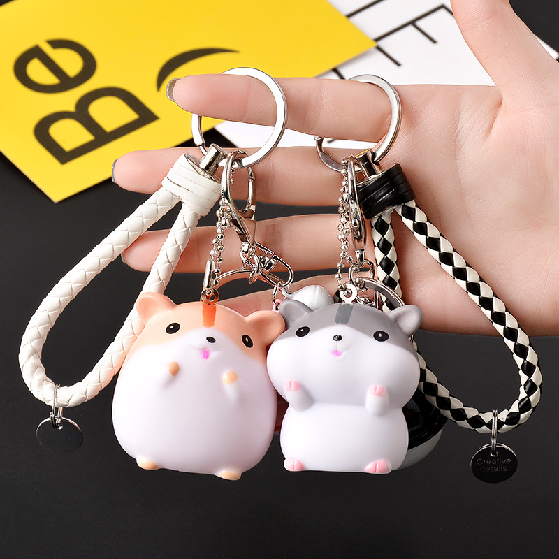

2020 Hamster Keyrings Girl Keychains cute KeyringTrinkets Car Handbag Pendant Key Chian Ring For Girl