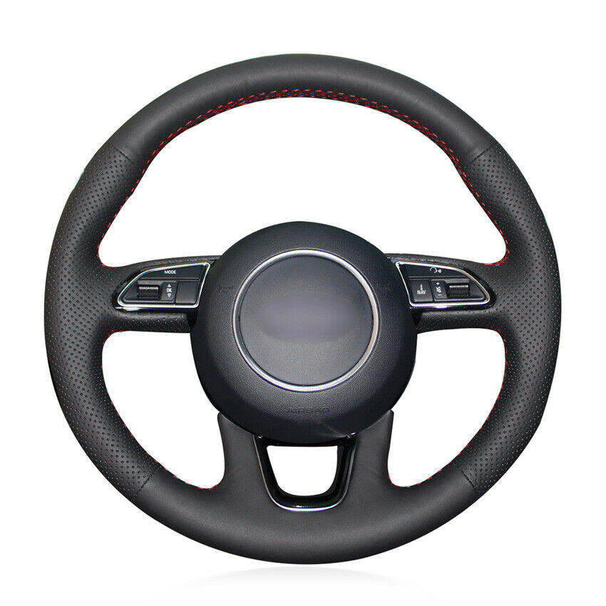 

diy Black Artificial Leather Car Steering Wheel Cover for Audi Q3 Q5 2013 2014 2015 car accessories