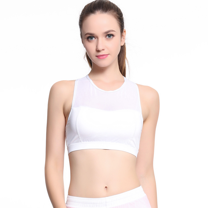 

Mesh Women Sport Bras Running Yoga Bra Padded Top Fitness Activewear For Women Workout Sports Bras Shockproof Vest, Black