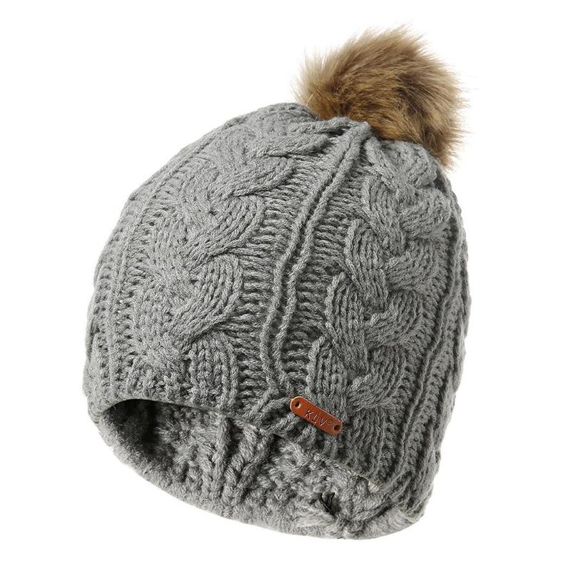 

New Hat Big Wool Knitted Women Casual Furry Fashion Ball, Black