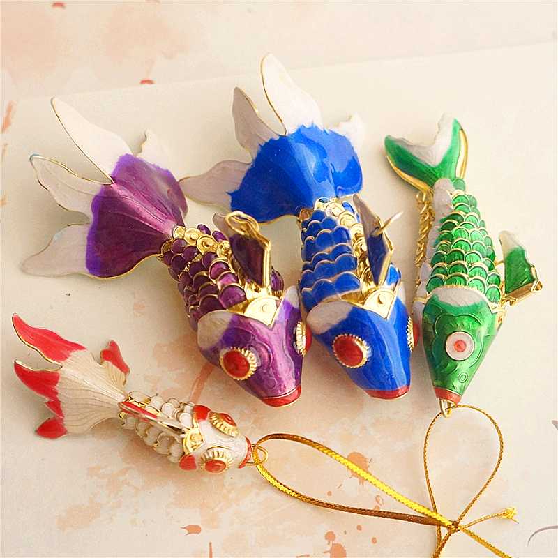 

5pcs 5.5cm Lifelike Swing Enamel Lucky Fish Keychain Wholesale Charms Koi Fish Keyring Cute Goldfish Animal Colorful Key chains