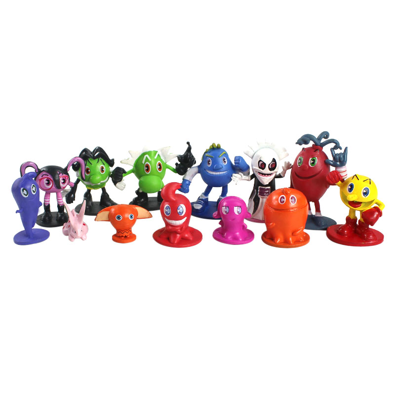 

12pcs/lot Pac Man Cute cartoon Ghostly Adventures Action Figures Pacman Pixels Movie Figures Kids Toys