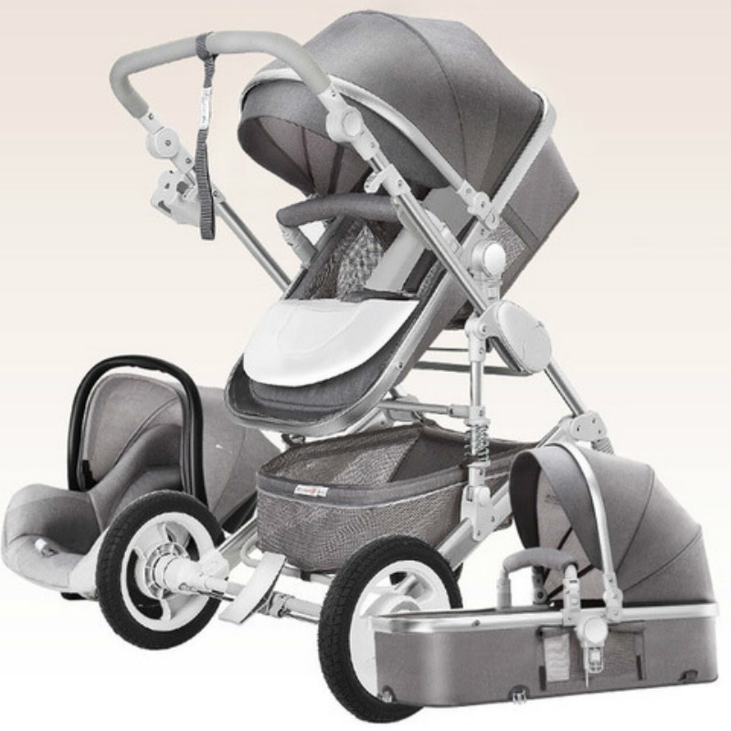

High Landscape Baby Stroller 3 in 1 Hot Mom Stroller Luxury Travel Pram Carriage Basket Baby Car Seat and Carrito