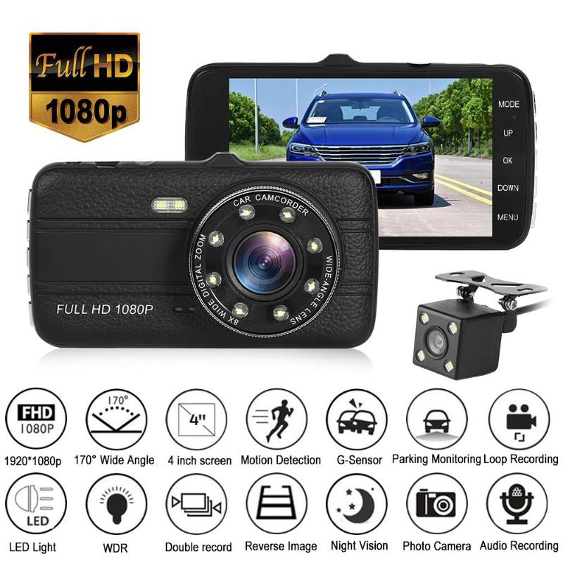 

NEW 4.0 inch 1080P Lens Full HD Car DVR Camera 170 Degree Rearview Car Dash Camera G-sensor Auto Recorder DFDF