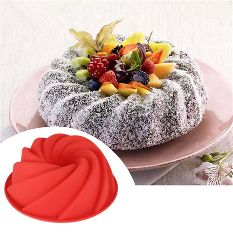 

3D Big Swirl Shape Silicone Butter Cake Mould Kitchen Baking Form Tools for Cake Bakery Baking Dish Bakeware Mold Pan