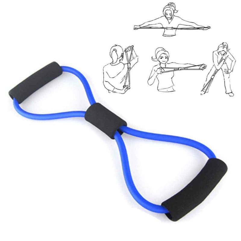 

8 Word Portable Weight Expansion Control Arms Yoga Band Gym Elastic Exercise Workout Legs Home Pull Rope Fitness Body Building