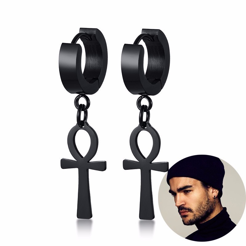 

Stud Classic Ankh Earrings Stainless Steel Egyptian Cross Jewelry For Men Women Egypt Hieroglyphs Crux Ansata Earring