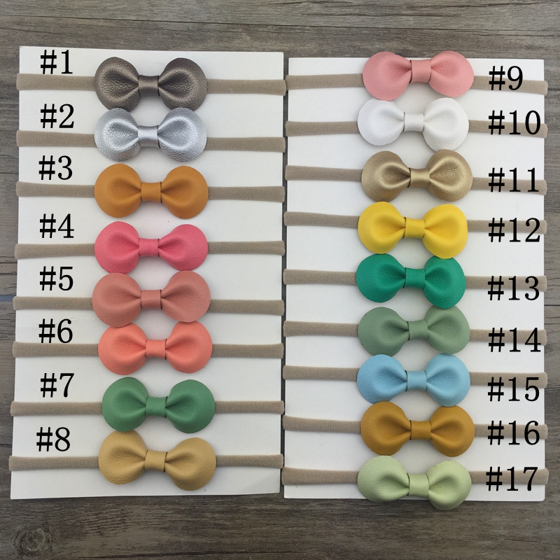 

Handmade Leather girl Hairbands Wholesale Solid Cute Bow Baby Girls Fashion Headwear Nylon HeadbandsHair Accessories For Women, Nhb0040-5 a6han