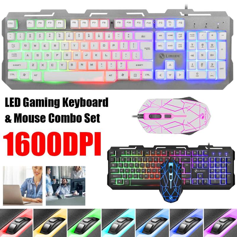 

Combo PC Gamer LED Gaming Keyboard And Mouse Set Wired Keyboard Gamer Illuminated Gaming Set For Laptop