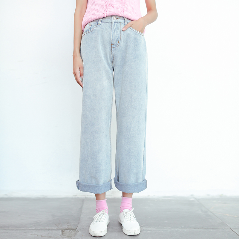 

New arrival female women' high waist jeans pants denim plus size XL Casual pant Cowboy Pants Staight Jeans, Blue color