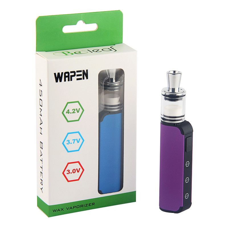 

Wapen V2 Wax Vaporizer Pen Preheating VV Variable Voltage 450mAh Battery Micro USB Vape Ceramic Coil Glass Tank Starter Kit, Multi