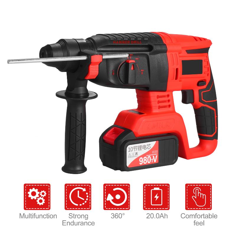 

21V Brushless Cordless Rotary Hammer Drill 1 Inch SDS Plus Variable Speed Impact Hammer Kit 20000mAh Battery with Storage Case
