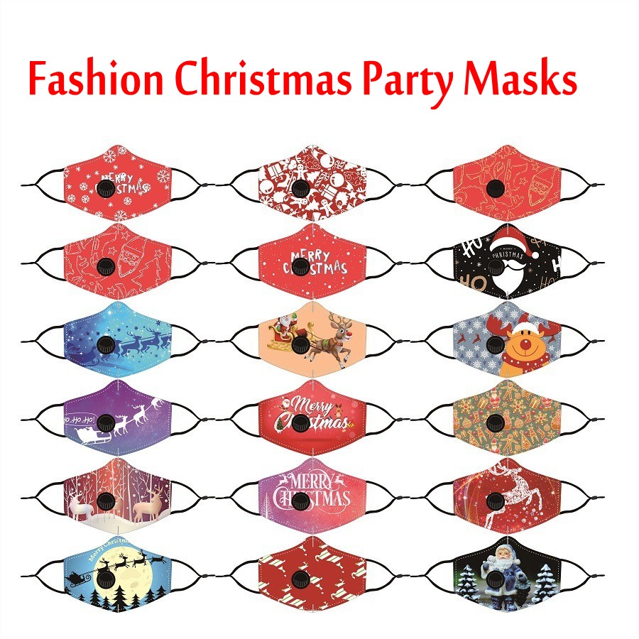 

Fashion Christmas Party Masks With Respiration Value Unisex Adult Kids Anti Dust Washable Reusable Cotton Face Masks With Filter FY4256