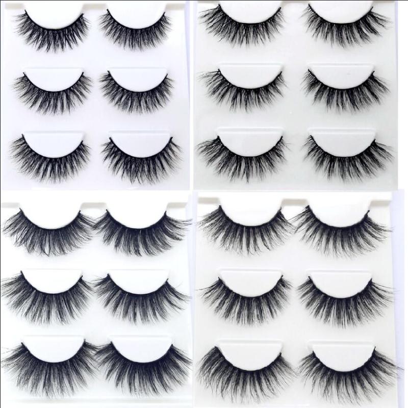 

2020 NEW 1/3 Pairs mink eyelashes natural long makeup false eyelashes 3d mink lashes 1cm-1.5cm eyelash extension faux lashes