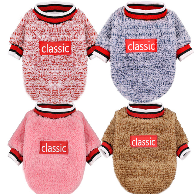

Warm Dog clothes autumn and winter new classic wool sweater lamb wool warmth dog clothes for Blusas Teddy, Red