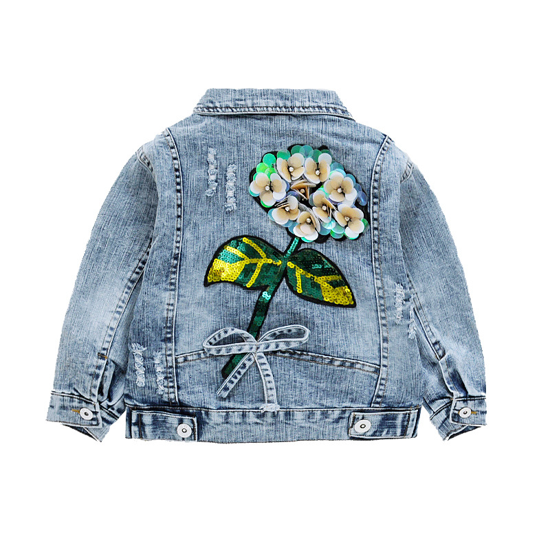 

Menoea Denim Jacket For Girls Fashion Flower Coats Children Clothing Autumn Baby Girl Clothes Kids Outerwear Jean Jackets Coat, Ah3549blue