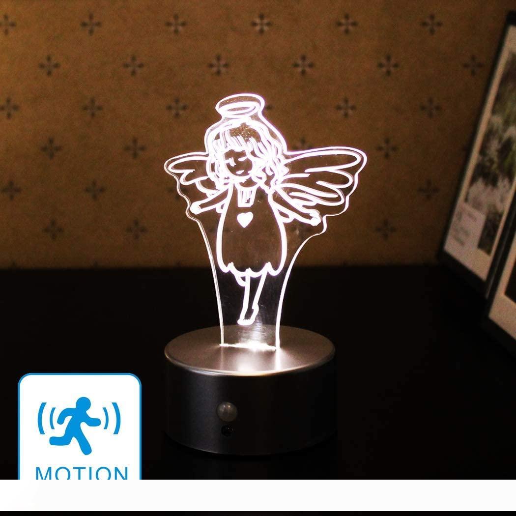 

WRalwaysLX Acrylic Motion Sensor LED Night Light, Bedside Lamp, 3" D X5.5 H by 3x1.5VAAA Battery(Not Included
