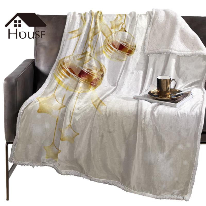 

BIGHOUSES Throw Blanket Merry Christmas Ball DecorBlankets Fleece Blankets Winter Blanket Personalized Blankets Bedclothes