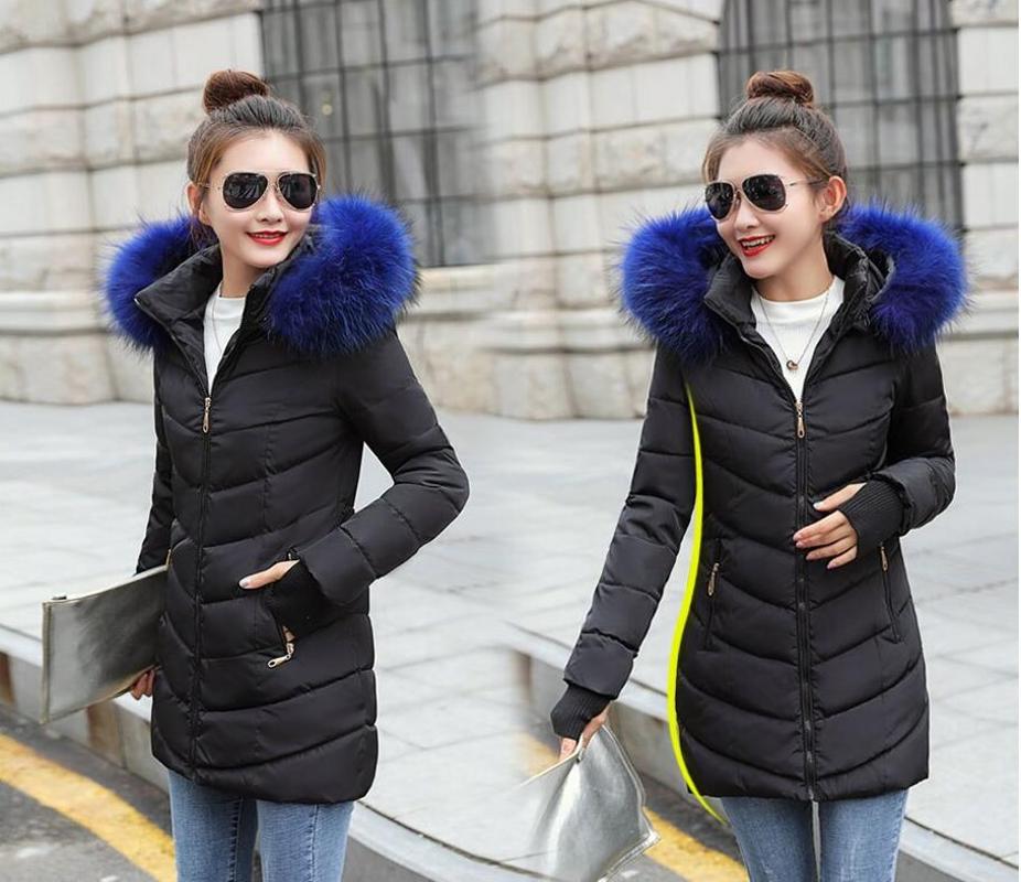 

2020 New Long Parkas Female Women Winter Coat Thick Cotton Winter Jacket Womens Outerwear Parkas for Women Outwear, As photo