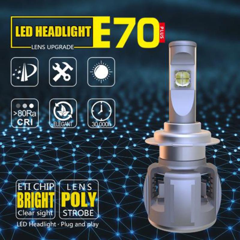 

E70 Car H7 H4 Led Headlight Bulbs H11 H8 Led Lamps H1 9005 3 9006 4 D4S D2S D1S D3S 15600LM 6000K Headlamp Fog Lights