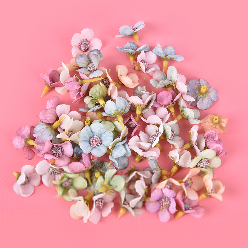 

50pcs mini silk daisy Multicolor Fake Flower Head garland cheap diy home decor, As pic