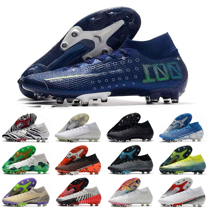 

Mercurial Superfly CR7 VII 7 Elite 360 AG Mens Soccer Shoes chuteiras Mbappe Bondy Newest Lights Future Lab Cleats Football Boots, Color 3