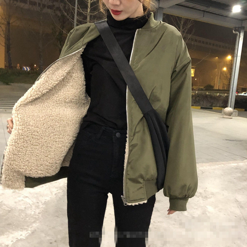 

Bella Philosophy Wonder Warm Short jacket Vintage Female Wool Blends Full Tops Double Side Wear Loose coat Korean coats Outwears