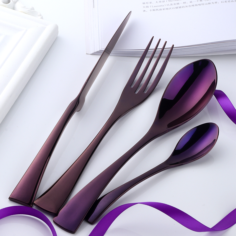 

Black Cutlery Knife Fork Set Stainless Steel Western Tableware Flatware Steak Knives Forks Spoons Western Dinnerware Set4pc