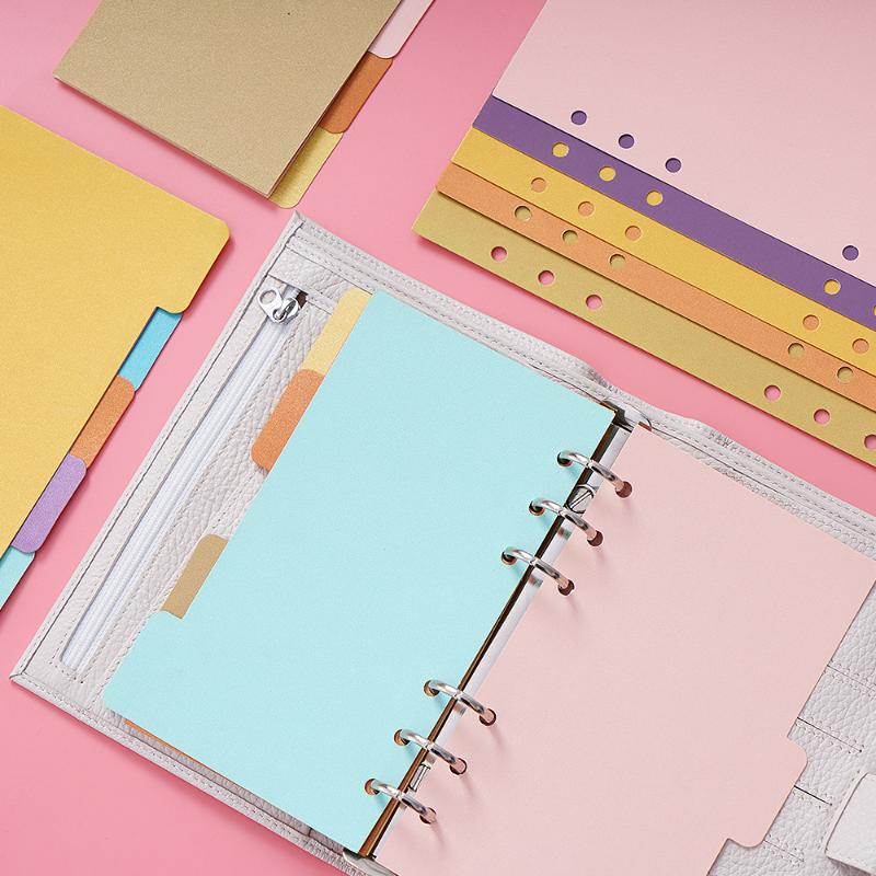 

5 pcs/set Binder Index Dividers A5/ Personal size Notebook Inner Pages Separator Diary Planner Paper Category Pages Stationery
