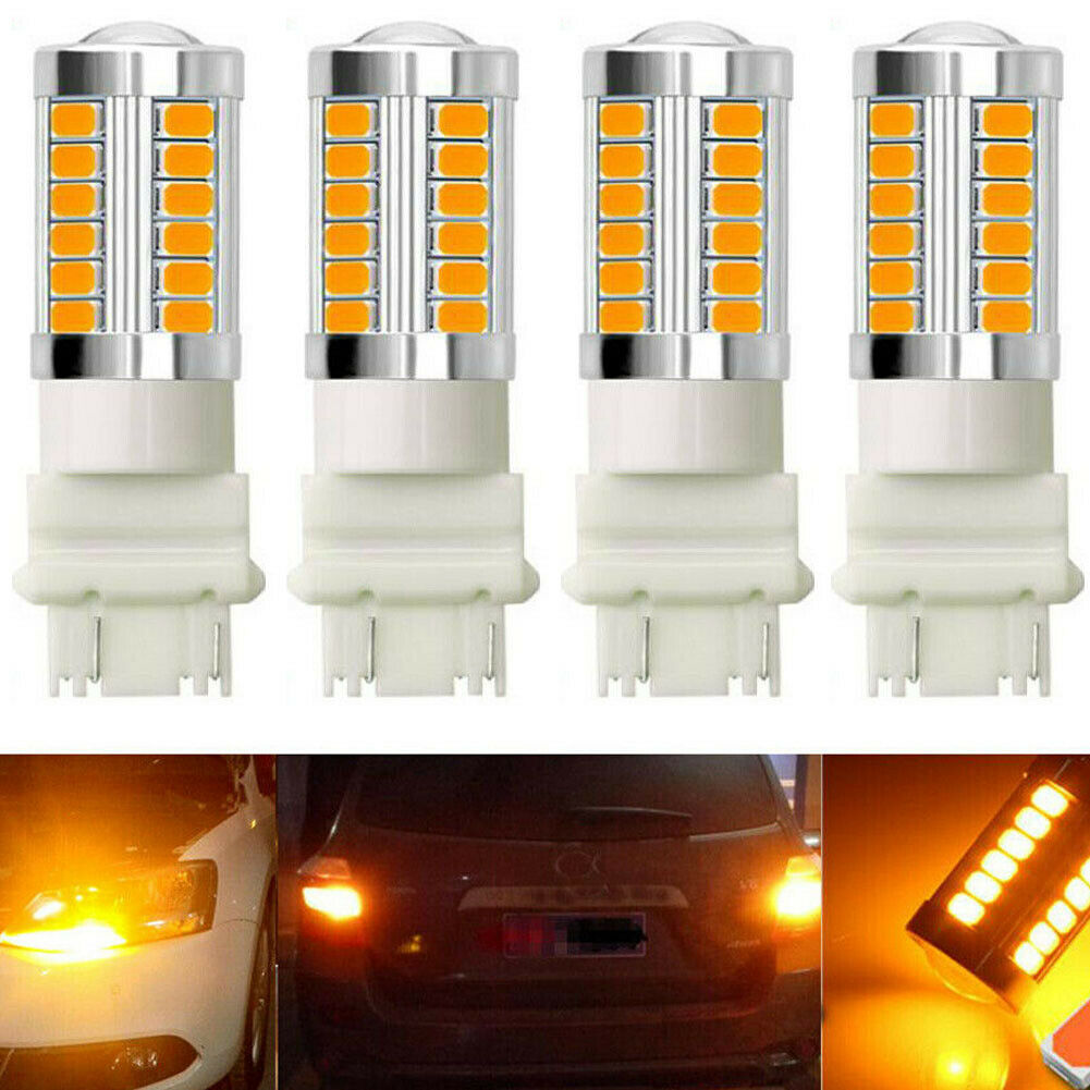 

Amber 3157 3457 3057 Signal 33SMD Backup Reverse Tail Turn LED Light Bulb Lamp For DC 12 -24 volts