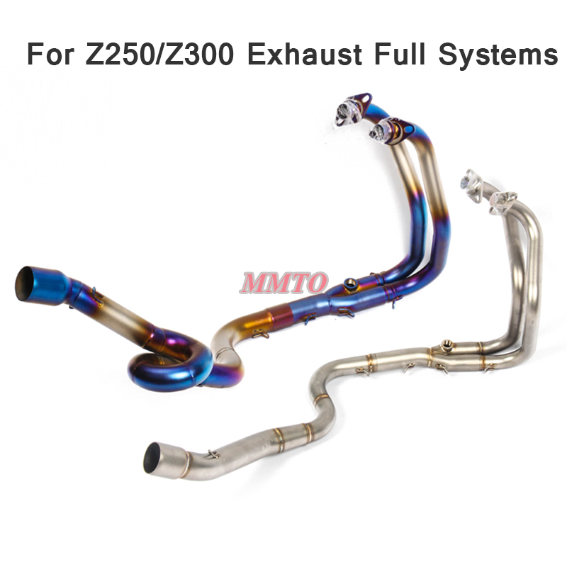 

For NINJA250 NINJA300 Z300 Exhaust Slip-on Motorcycle Front Pipe Muffler Half Blue Modified Systems Tube Stainless Steel Z250