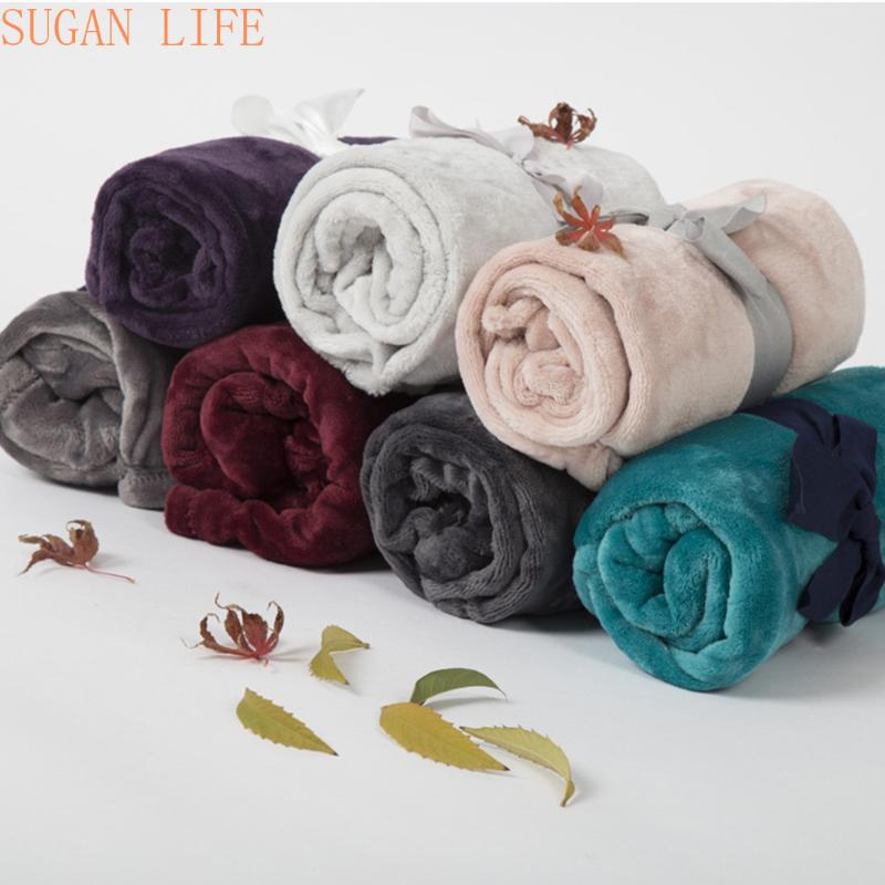 

Solid Color Flannel Coral Fleece Blanket Adult Blankets for Beds Sofa Summer Winter Throw Blanket Children Bedspread on the bed