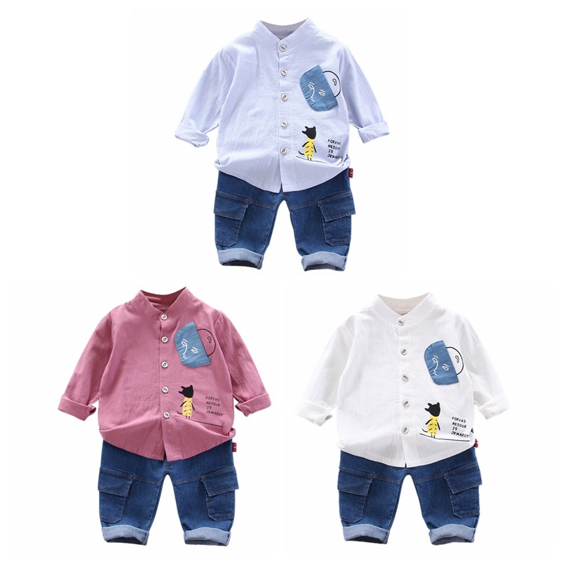 

Autumn Baby Boys Girls Clothes Children Cotton Pocket Face Pants 2Pcs/Sets Toddler Fashion Clothing Kids Tracksuits