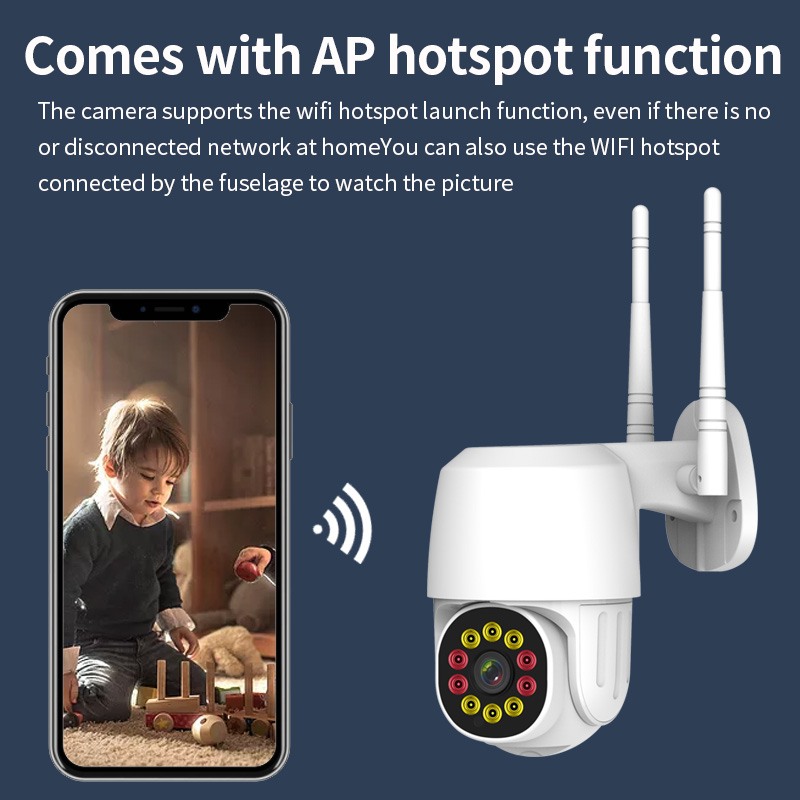 

10IR LED WIFI Camera Outdoor PTZ IP Camera 2MP Wireless Speed Dome CCTV Security Cameras 2MP IR Home Outdoor Surveilance