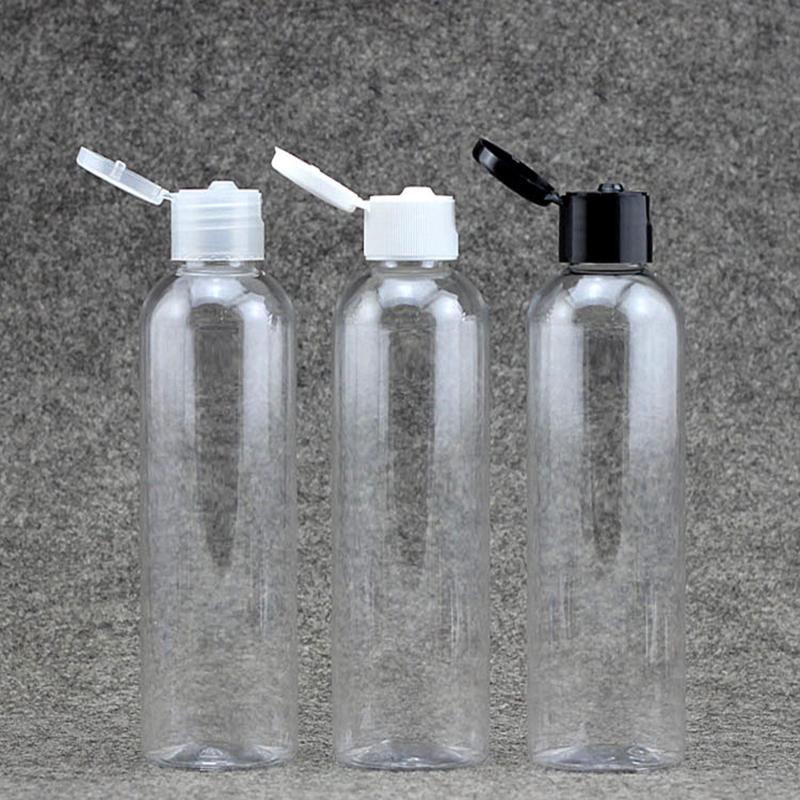 

30pcs 200ml Empty Refillable clear Pet Bottle With Flip Top Cap 200ML PET Shampoo Bottle clear Plastic Container