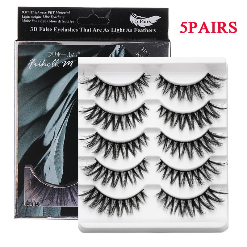 

5 Pairs Natural/Thick 3D Mink Hair False Eyelashes Long Handmade Fake Eye Lashes Wispy Mink Eyelash Extension Beauty Makeup Tool