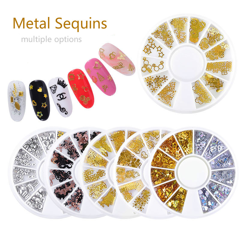 

Computer Decorative Turntable Nail Art Decorations Butterfly Gold Metal Patch Disk Collection Nailart Manicure Accessories DIY