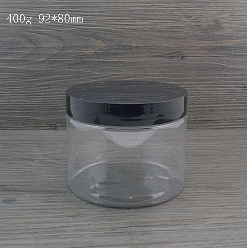 

100 pcs 400g/ml Clear Plastic Jar bottle Retail Originales Refillable Cosmetic Cream Butter Honey Empty Containers jars