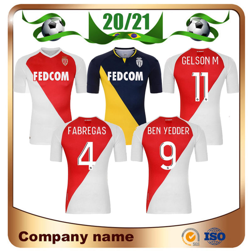 

20/21 Monaco home Soccer Jerseys 2021 Away BEN YEDDER JOVETIC GOLOVIN Shirt CHADLI GELSON . Football uniforms sales