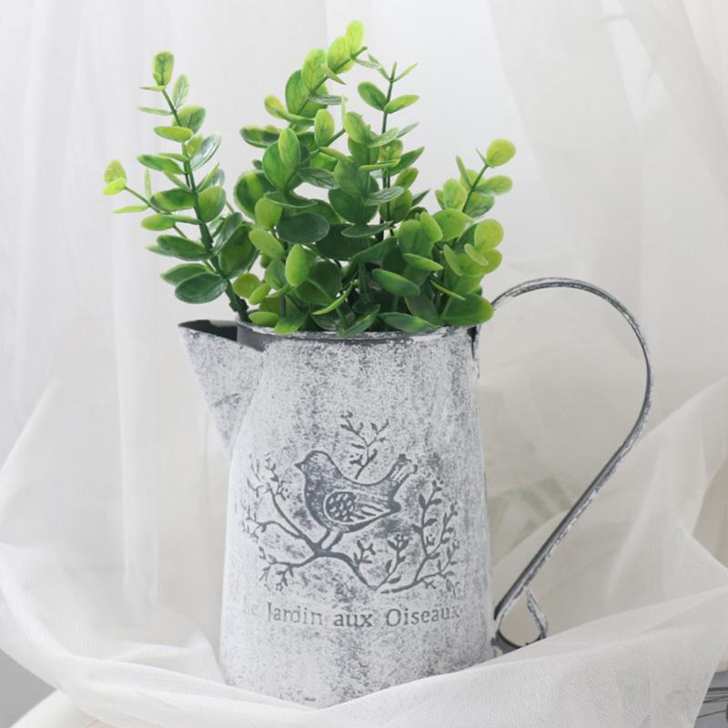 

Craft Accessories Vases Shop Iron Sheet Ornaments Holder Vintage Garden Watering Can Home Pastoral Style Flower Bucket, Tall